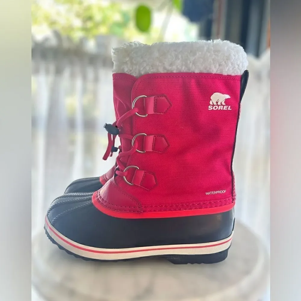 Sorel Yoot Pac Waterproof Nylon Winter Snow Boots Bright Rose Size 4